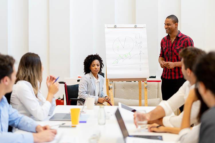 Learning professional facilitating a planning session for a team